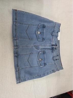 Encore Jeans Light Wash Denim Mini Skirt Size L